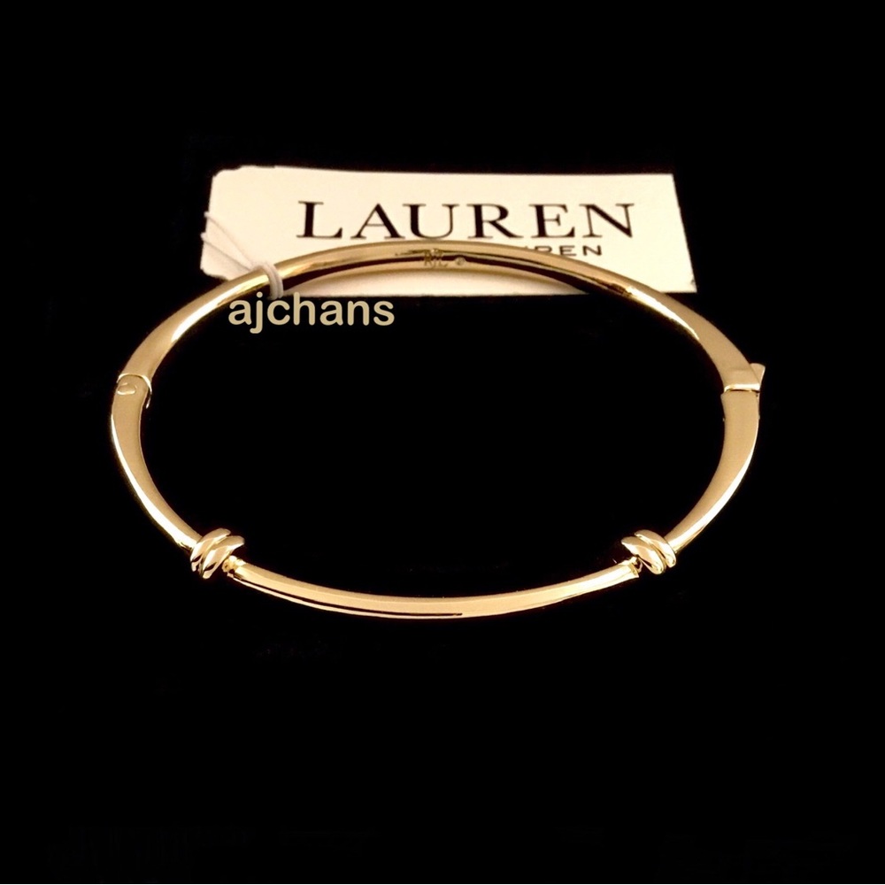 Lauren Ralph Lauren Gold-Tone Hinge Bangle Bracelet